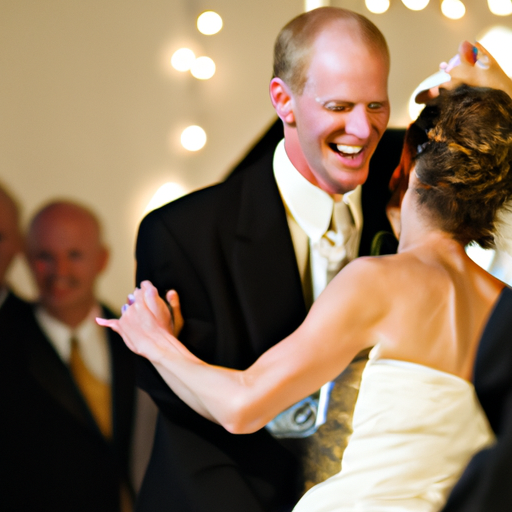 זוג מאושר רוקד לצלילי זמר החתונות הנבחר.
